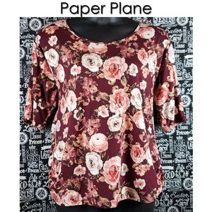 Paper Plane Floral Top Sz 1X